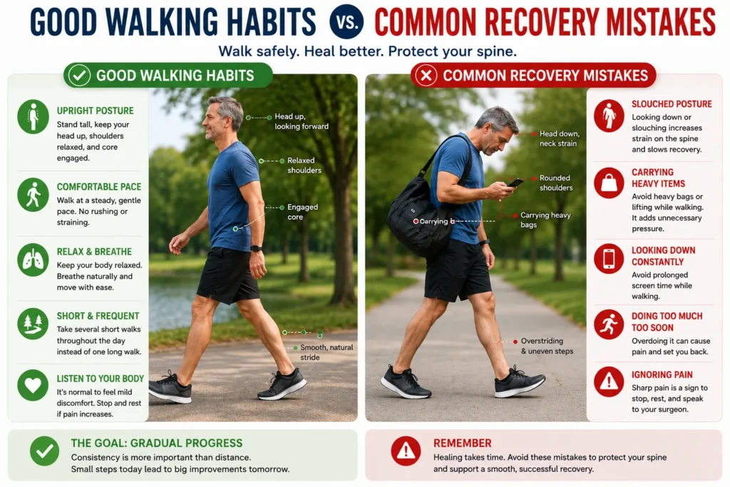 good vs bad walking habits