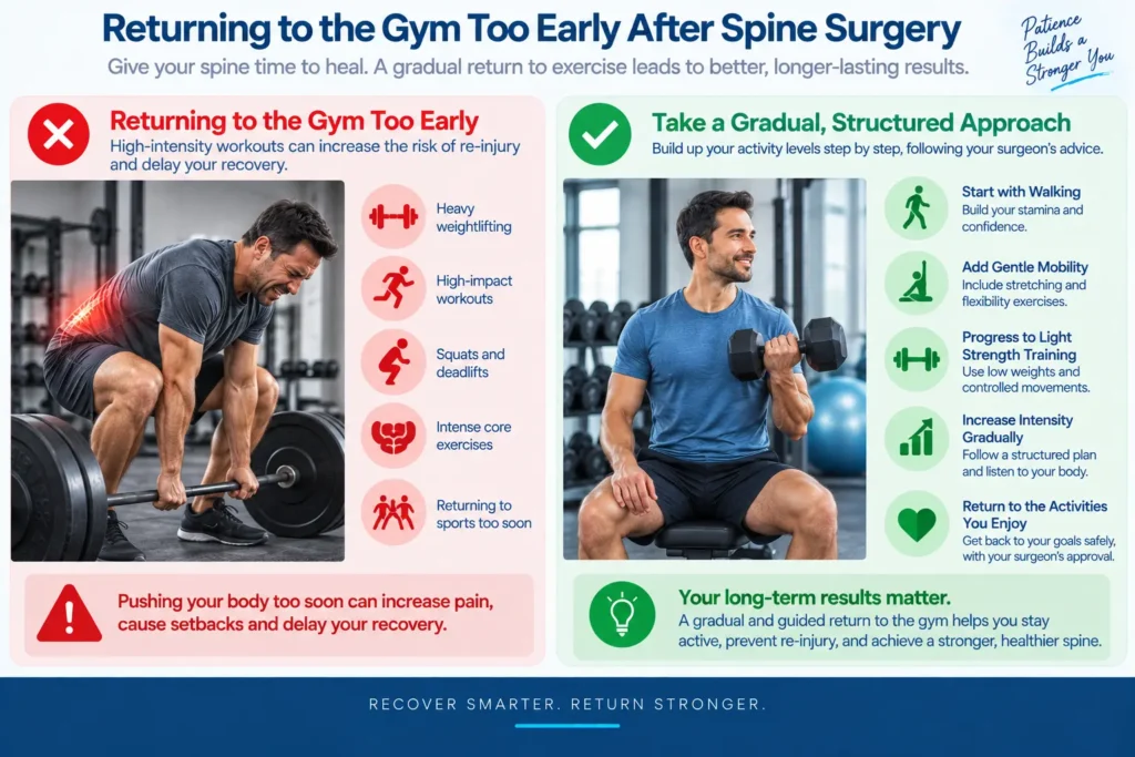 Returning to the gym too early after endoscopic spine surgery Returning to the gym too early after endoscopic spine surgery