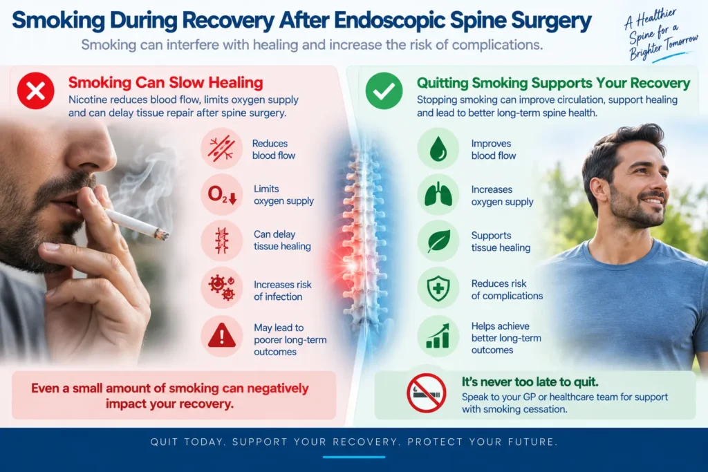 Smoking can interfere with healing after endoscopic spine surgery Smoking can interfere with healing after endoscopic spine surgery
