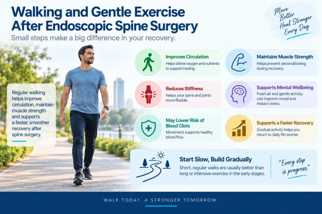 Walking and gentle exercise during recovery after endoscopic spine surgery Walking and gentle exercise during recovery after endoscopic spine surgery