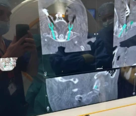 Intraoperative spinal navigation imaging used during complex spine surgery by Mr. Taofiq Desmond Sanusi